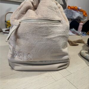 BEIS Cream Drawstring Backpack